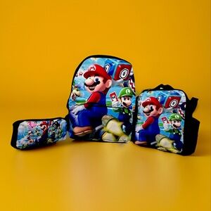 Super Mario Themed Bags 3 Pieces Set